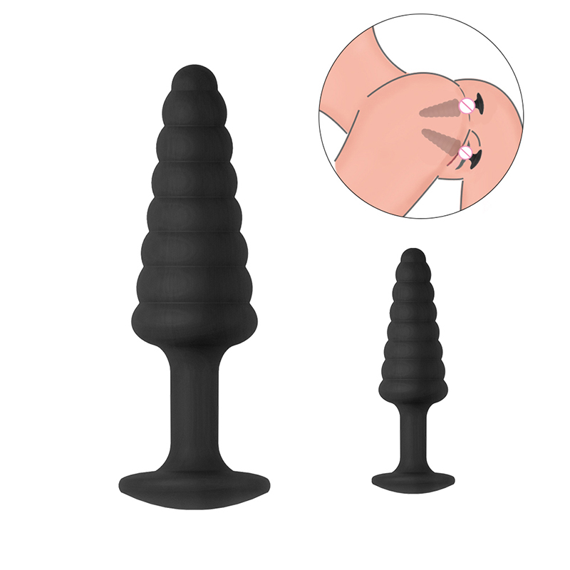 Silikon kurvig buttplug för män kvinnor